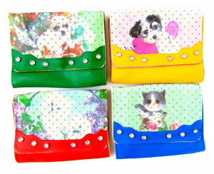 Сумочка детская с двумя отделениями на длинном ремешке 15*19 см.1 шт.