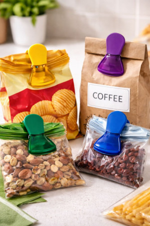 Зажимы для пакетов без магнита 4 шт.7 см.