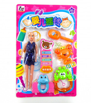 Набор погремушек с куклой Дефект упаковки 28*43 см.