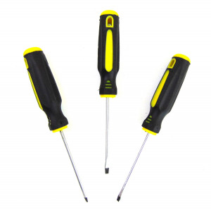 Отвертка шлицевая прорезиненная ручка 15 см.1 шт.