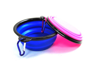 Миска силиконовая складная для животных с карабином 13*5 см.1 шт.