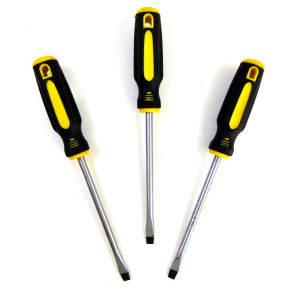 Отвертка шлицевая прорезиненная ручка 27 см.1 шт.