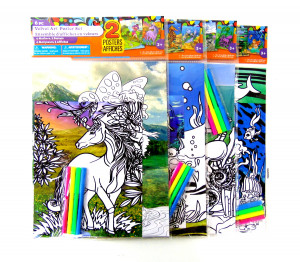 Набор бархатных художественных плакатов 2 шт.+4 фломастера 26*42 см.