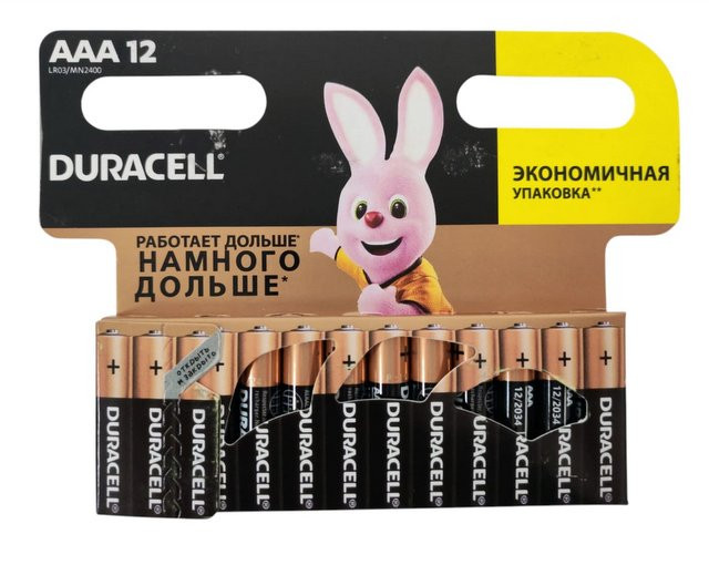Батарейки Duracell  ААА мизинчиковые 2  шт,