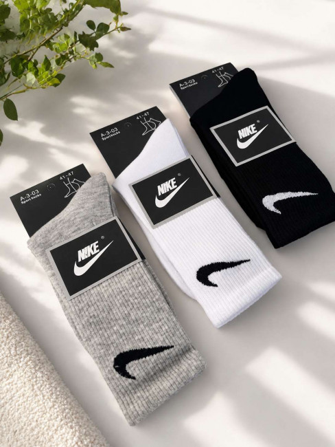 Носки мужские NIKE 80 % хлопок р.41-47 / 10 пар в упаковке/ 1 пара