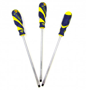 Отвертка шлицевая с прорезиненной ручкой 8*250 мм.1 шт.