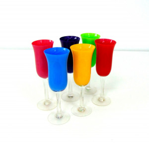 Фужеры цветные стеклянные 6 шт.