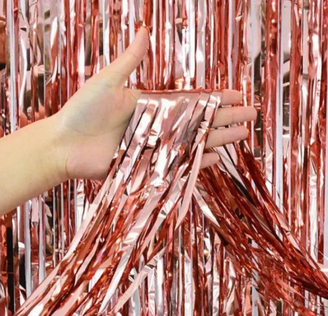 Штора занавес для фотозоны Розовое золото   1 * 2,5  метра