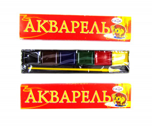 Краски акварельные Гамма с кисточкой 6 цветов