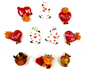 Символ 2021 года магнит керамика  5 см.1 шт.