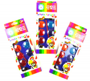 Краски акварельные с кисточкой  12 цветов