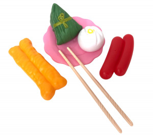 Набор продуктовый на тарелке с палочками для еды 6 предметов /624 шт.коробка/