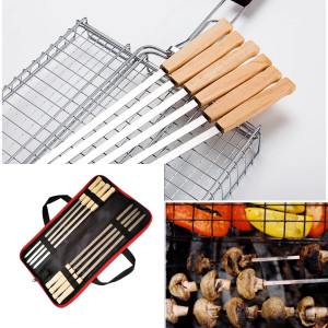 Набор шампуров 8 шт.44 см*1 см.в сумке чехле на молнии /30 шт.коробка/