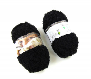 Пряжа махровая Черная 50 гр.