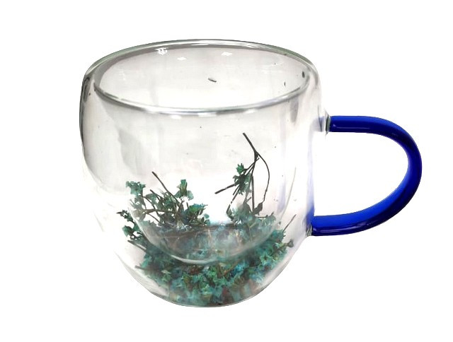 Кружка с двойным дном с цветами