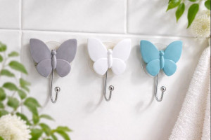 Держатель крючок для полотенец на присоске 8*10,5 см.1 шт.