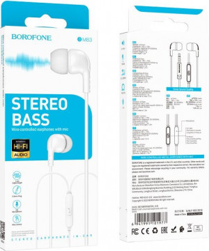 Наушники вакуумные AUX разъём с МК без рег.громкости длина 1.2м Borofone BM83