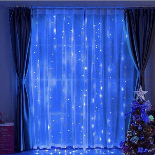 Штора гирлянда Синяя 240 LED 2,5*2 м.