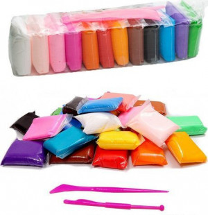 Пластилин воздушный 12 цветов /192 шт.коробка/