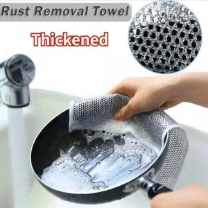 Салфетка серебристая двухслойная для чистки посуды 20*20 1 шт.