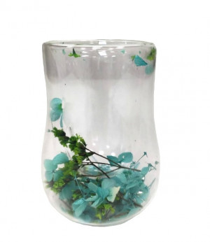 Стакан элегантный стеклянный с двойными стенками и изысканным декором 125 мл.1 шт.