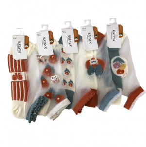 Носки женские 60 % хлопок 35 % полиамидное волокно р.37-41 10 пар в упаковке 1 пара