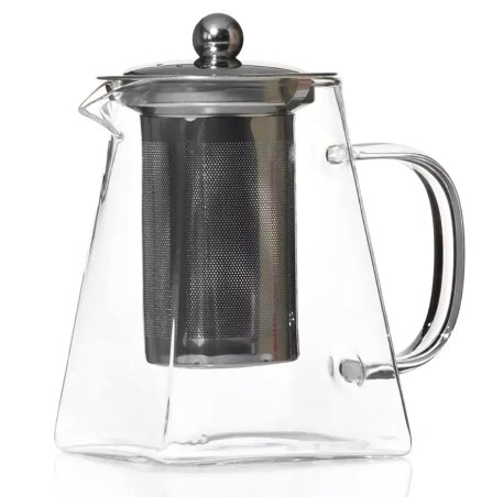 Чайник стеклянный заварочный с металлическим ситом 1 литр