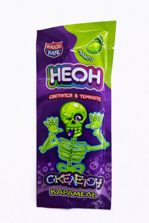 Карамель на неоновой палочке «Неон Скелетон» 10г,1 шт./30 шт, в коробке/