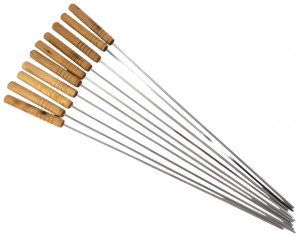 Шампур нержавеющая сталь с деревянной ручкой 43-46 см.1 шт.