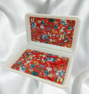 Поднос пищевой Новый год 40*28 см.1 шт.