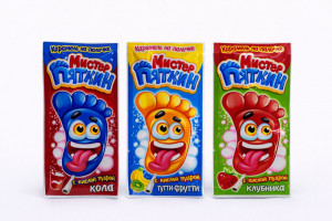 Карамель на палочке с кислой пудрой 