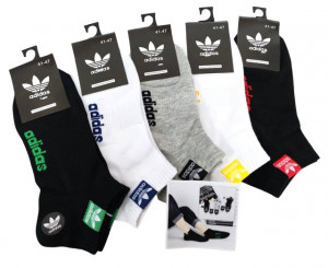 Носки мужские Adidas 80 % хлопок р.41-47 / 10 пар в упаковке/ 1 пара