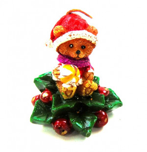 Свеча праздничная Мишка на елке 7 см.1 шт.