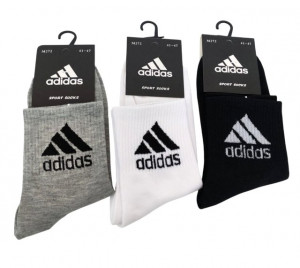 Носки мужские Adidas 80 % хлопок р.41-47 / 10 пар в упаковке/ 1 пара