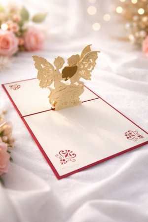 Открытка 3 D Ангелы 15*15 см.1 шт.