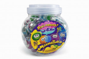 Жевательная резинка с кислой начинкой «Дуй пузырь! ШАРИКИ МОХНАТИКИ», 10 гр.1 шт./ 50шт,в коробке/