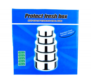 Набор контейнер металлических 5 шт.10-12-14-16-18 см./60 наборов в коробке/