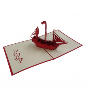 Открытка 3 D Кораблик 13*15 см.1 шт.