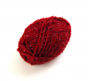 Пряжа с люрексом красная 25 гр.