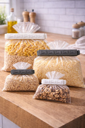 Набор зажимов для пакетов 4 шт.9 см.15 см./320 шт.коробка/