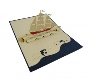 Открытка 3 D Корабль 10*15 см.1 шт.