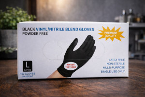 Перчатки нитровиниловые, коробка-диспенсер100 шт. размер L