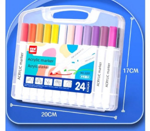 Маркеры акриловые 24 цвета в кейсе /18 шт.коробка/