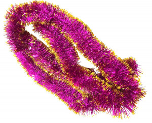 Мишура розовая  с золотистыми кончиками 2,5 см.d-8 см.1 шт.