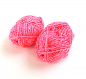 Пряжа с люрексом розовая 12  гр.