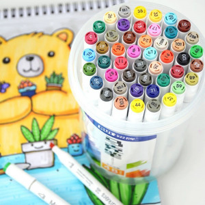 Маркеры двухсторонние в кейсе 60 цветов /18 шт.коробка/