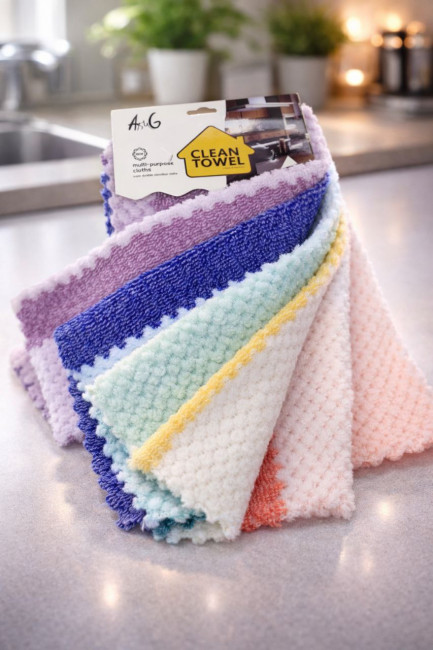 Набор салфеток из микрофибры 5 шт.30*30 см./84 шт.коробка/