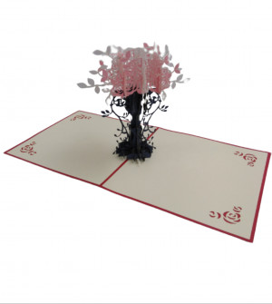 Открытка 3 D Цветущее дерево 15*15 см.1 шт.