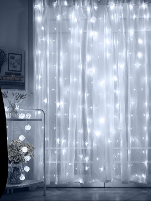 Штора гирлянда Холодный белый цвет  уличная водонепроницаемая 1,5*1,5 м.160 ламп 1 шт.