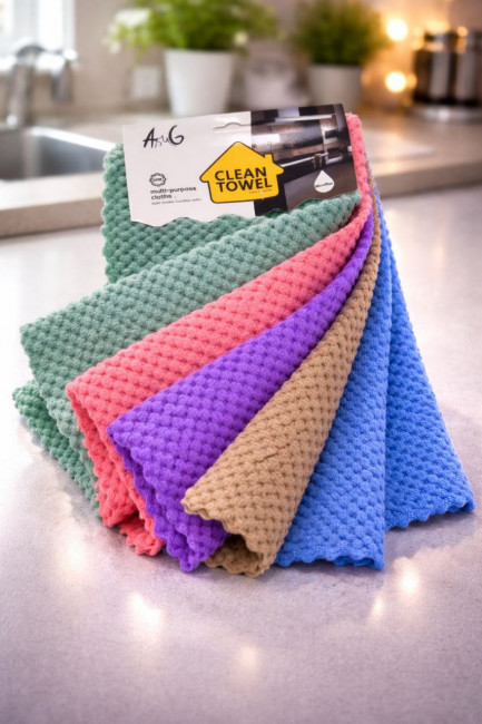 Набор салфеток из микрофибры 5 шт.30*30 см./84 шт.коробка/